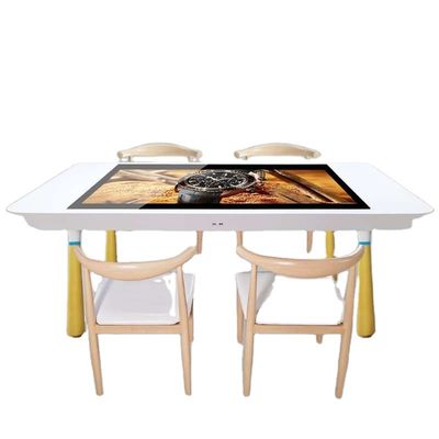 Restauracyjny stolik kawowy Multitouch 55-calowy pojemnościowy interaktywny stolik ekranowy