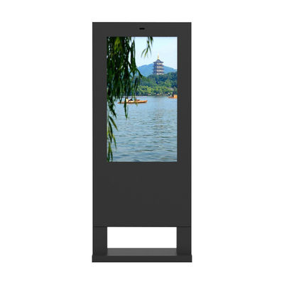 Czarny LCD 43-calowy odtwarzacz reklamowy Android IP65 Stojak podłogowy Digital Signage