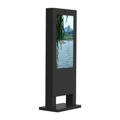 Czarny LCD 43-calowy odtwarzacz reklamowy Android IP65 Stojak podłogowy Digital Signage