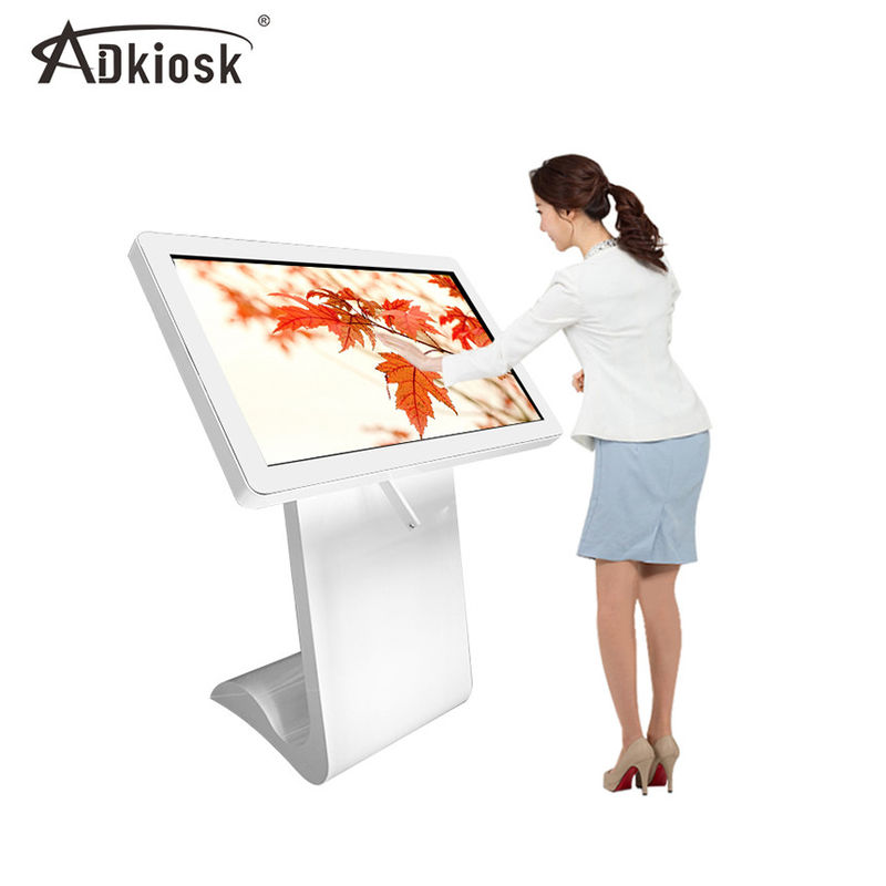 Biały interaktywny ekran dotykowy Kiosk 49-calowy 180W Stojak podłogowy Ekran LED Android OS
